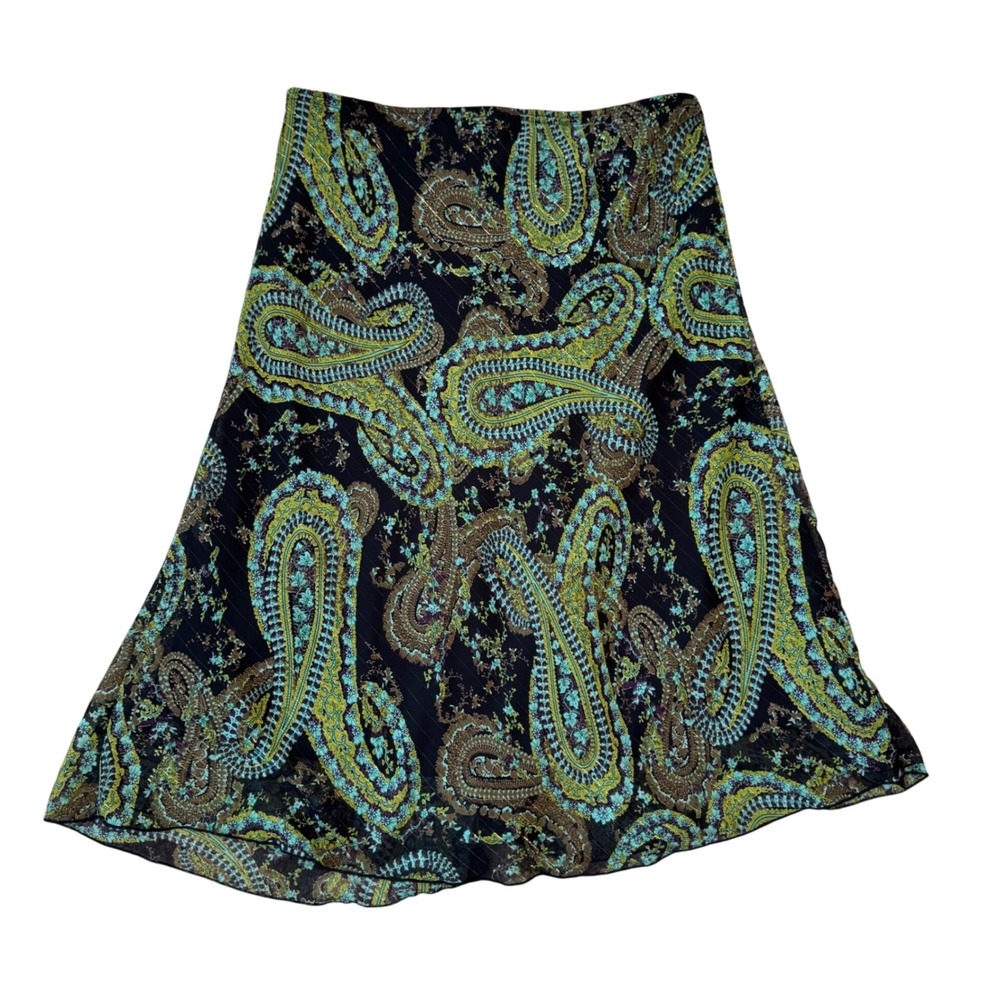 Vintage Wrapper MIDI Skirt Y2K Asymmetrical Hem Size Medium Fairy Cottagecore - Picture 3 of 6